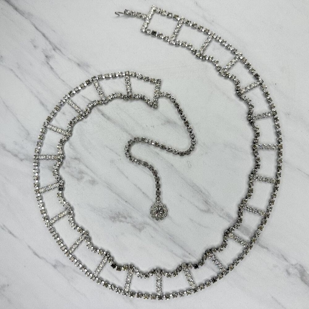 Rhinestone Cup Chain Ladder Link Belt Flower Charm Small/Medium (S/M) ✨